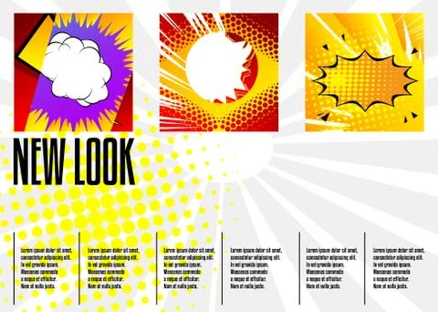 Comic book business presentation template. Vector graphic for company present Stock Illustration