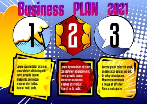 Comic book business presentation template. Vector graphic for company present Stock Illustration