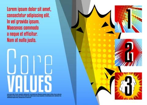 Comic book business presentation template. Vector graphic for company present Stock Illustration
