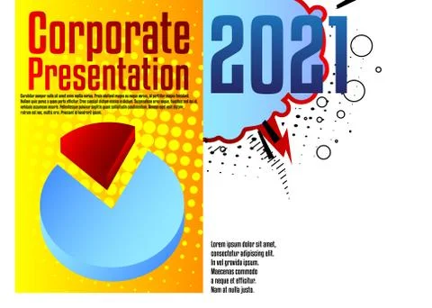 Comic book business presentation template. Vector graphic for company present 스톡 일러스트