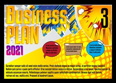 Comic book business presentation template. Vector graphic for company present 스톡 일러스트