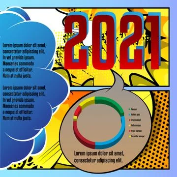 Comic book business presentation template. Vector graphic for company present Stock Illustration