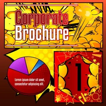 Comic book business presentation template. Vector graphic for company present Stock Illustration