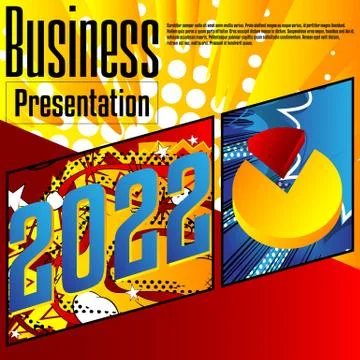 Comic book business presentation template. Vector graphic for company present Stockillustratie