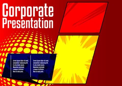 Comic book business presentation template. Vector graphic for company present Stockillustratie