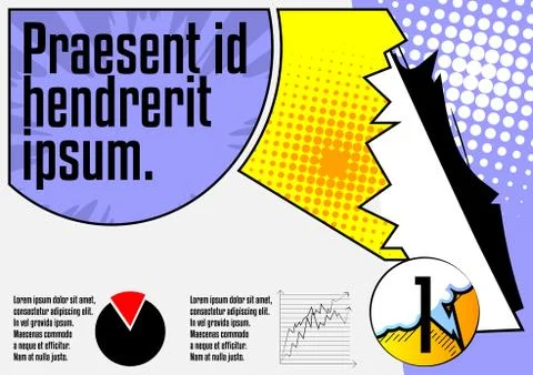 Comic book business presentation template. Vector graphic for company present Stock Illustration