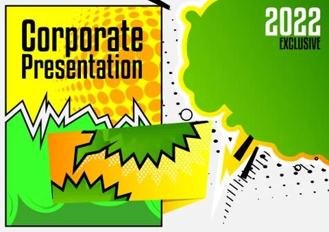 Comic book business presentation template. Vector graphic for company present Stockillustratie