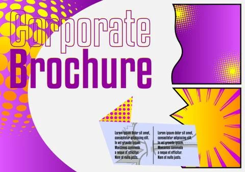 Comic book business presentation template. Vector graphic for company present 스톡 일러스트