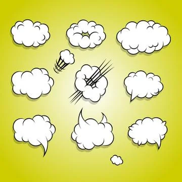 Comic book cartoon cloud balloon set Stock Illustration