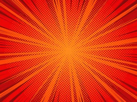 Comic book cartoon poster background red Stock Illustration