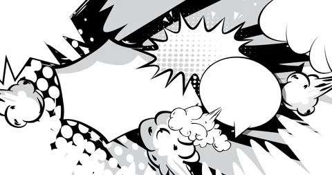 Comic book, cartoon white background animation Stock Footage 303088360