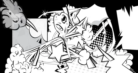 Comic book, cartoon white background video Stock Footage 303088377