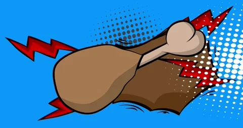 Comic Book chicken drumstick and thigh 스톡 동영상 305721441
