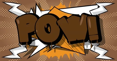 Comic Book Chocolate Brown Pow Word Stock Footage 167815088