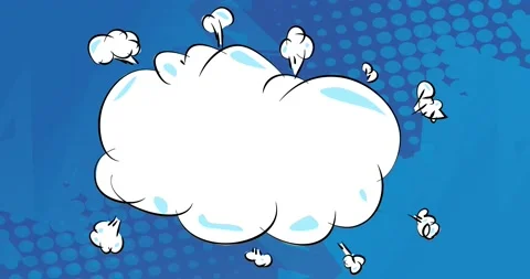 Comic Book Cloud Background on Blue Stock Footage 169376984