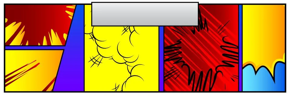 Comic book colored background for banner. Vector cartoon illustration. Comics Illustrazione stock