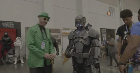 Comic Book Con Cosplayers Stock Footage 168113319