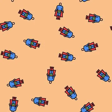 Comic book cosplay male vector seamless pattern 스톡 일러스트