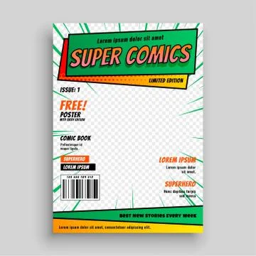 Comic book cover layout template Stock Illustration
