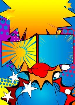 Comic book design background. Cartoon illustration. Vector comics elements fi Stockillustratie