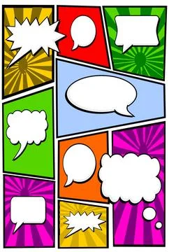 Comic Book Dialog Bubbles - Cartoon - White Background Stock Illustration