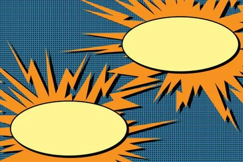 Comic book dialogue bubbles explosion pop art Stock Illustration