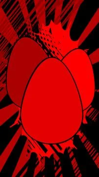 Comic Book Easter background with red eggs and background. Comics abstract .. Illustrazione stock