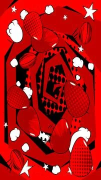 Comic Book Easter background with red eggs and background. Comics abstract .. Illustrazione stock