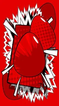 Comic Book Easter background with red eggs and background. Comics abstract .. Stock Illustration