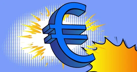 Comic book Euro Sign animation Stock Footage 326374489