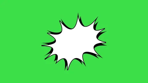 Comic book explosion bubble animation with white blast effect on green screen Stock Footage 329905428