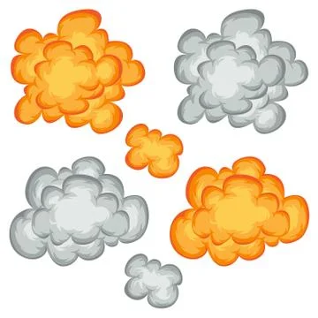 Comic Book Explosion, Clouds And Smoke Set イラスト素材