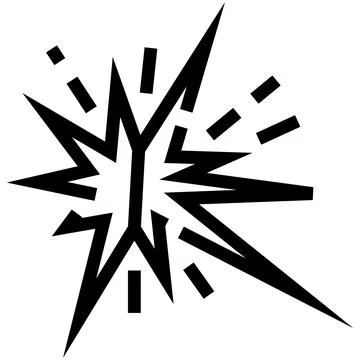 Comic book explosion crash impact burst icon 스톡 일러스트