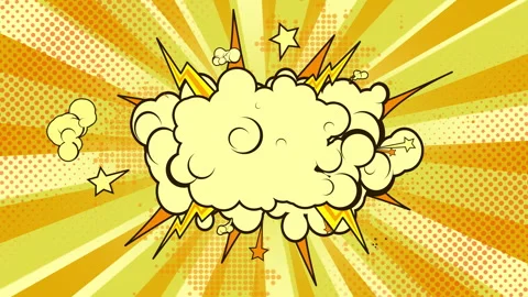 Comic book explosion effect with empty pop art speech bubble 库存影片 328623457