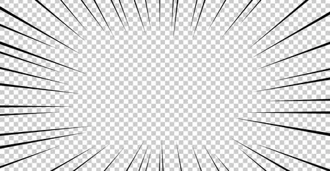 Comic book explosion effect on transparent background. High speed mockup with Stock Illustration