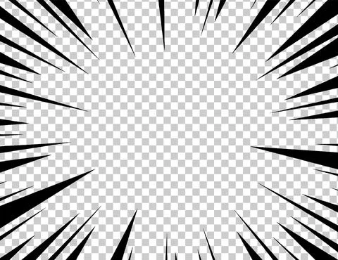 Comic book explosion effect on transparent background. High speed mockup with Stock Illustration