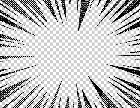 Comic book explosion effect on transparent background. High speed mockup with Stock Illustration