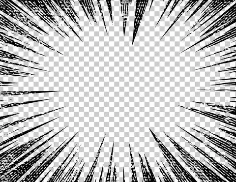 Comic book explosion effect on transparent background. High speed mockup with Stock Illustration