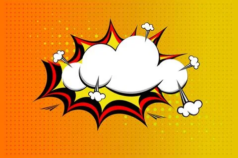 Comic book explosion on halftone background Vector illustration Stock Illustration