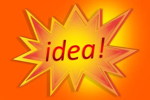 Comic book explosion with idea word inside Stock Illustration