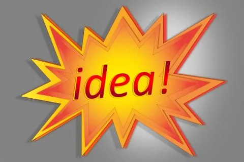 Comic book explosion with idea word inside Illustrazione stock