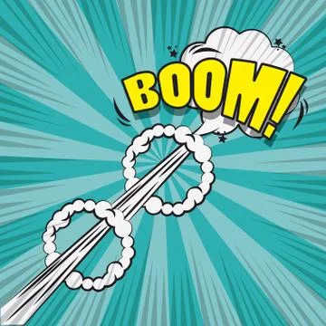 Comic book explosion pop art cartoon イラスト素材