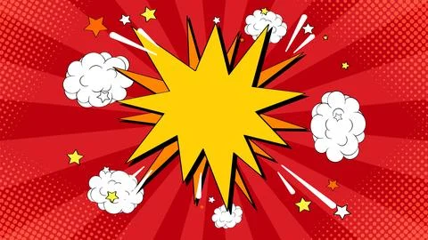 Comic Book Explosion Scene Illustrazione stock
