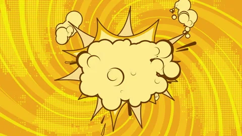 Comic book explosion speech bubble with halftone dots 库存影片 328623455