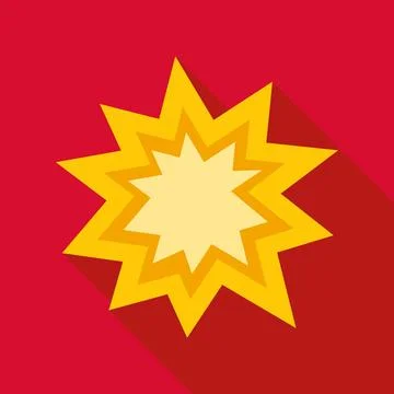 Comic book explosion speech bubble with long shadow Stock Illustration