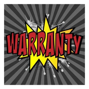 Comic book explosion with text Warranty, vector illustration Illustrazione stock
