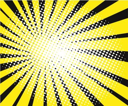 Comic book explosion yellow rays on black background vector illustration Illustrazione stock