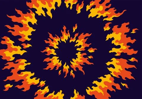 Comic book flame background. Cartoon explosion element. Boom cloud and flame Stock Illustration