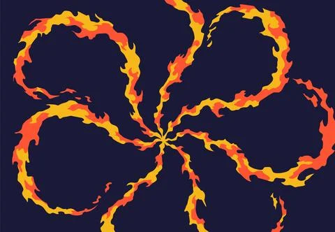 Comic book flame background. Cartoon explosion element. Boom cloud and flame Stock Illustration