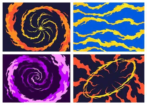 Comic book flame background. Cartoon explosion element. Boom cloud and flame Illustrazione stock